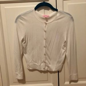 White Cropped Cardigan